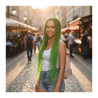 Afrika Örgüsü Ve Rasta İçin Sen / Neon Yeşil