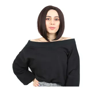Kahkülsüz Düz Kısa Fiber Sen Peruk / Koyu