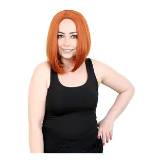 Kahkülsüz Düz Kısa Fiber Sen Peruk / Bakır
