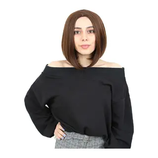 Kahkülsüz Düz Kısa Fiber Sen Peruk / Karamel