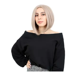 Kahkülsüz Düz Kısa Fiber Sen Peruk / Küllü Bebek Sarı