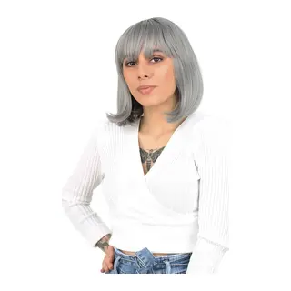 Küt Kahküllü Fiber Sen Peruk / Gri