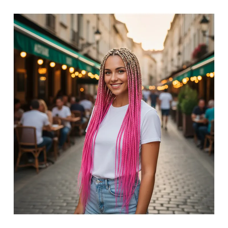 Afrika Örgüsü Ve Rasta İçin Sen Ombreli / Platin / Pembe