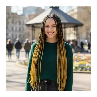 Afrika Örgüsü Ve Rasta İçin Sen Ombreli / Siyah / Gold Sarı
