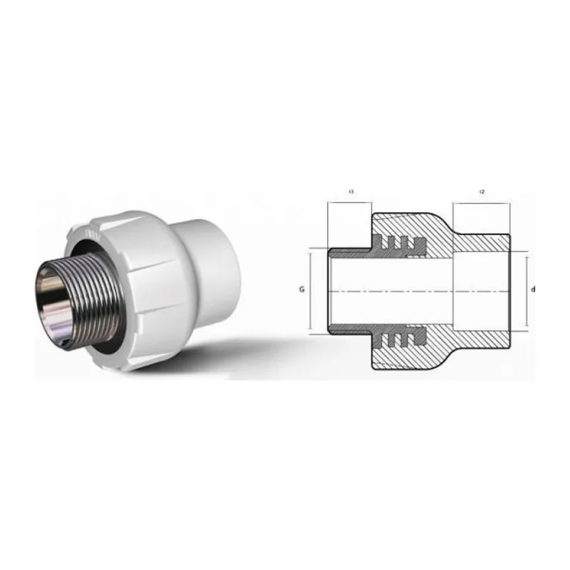 Ege Yıldız PPRC 50X1 1/2 Erkek Adaptör Gri