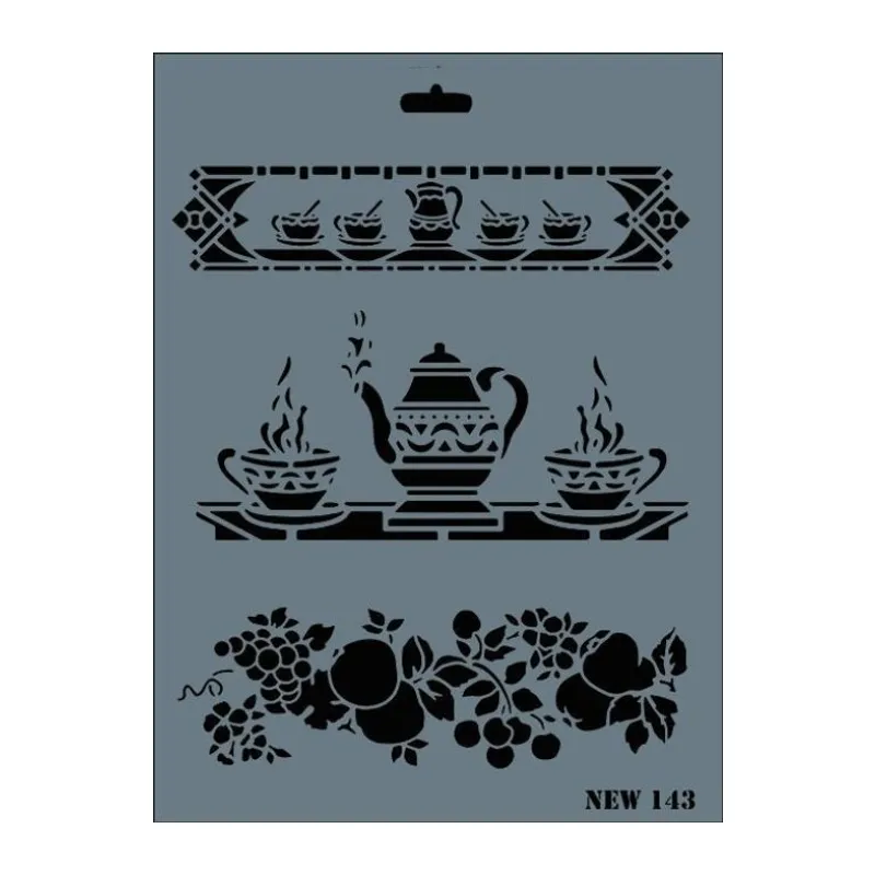Rich New Seri N-143 Stencil 35x25 cm