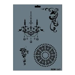 Rich New Seri N-147 Stencil 35x25 cm