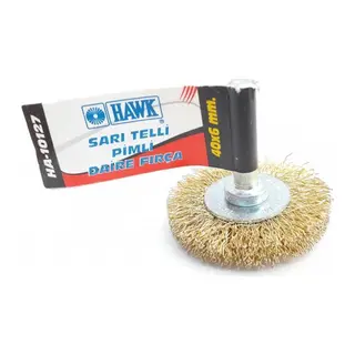 HA10127 Pimli Sarı Tel Daire Fırça 40x6 mm
