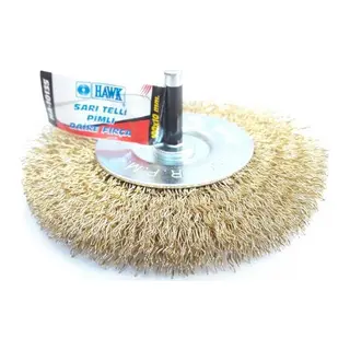 HA10135 Pimli Sarı Tel Daire Fırça 100x10 mm