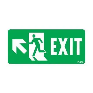 Exit Sol Yukarıı Uyarı Levhası 17,5x25 KOD:960
