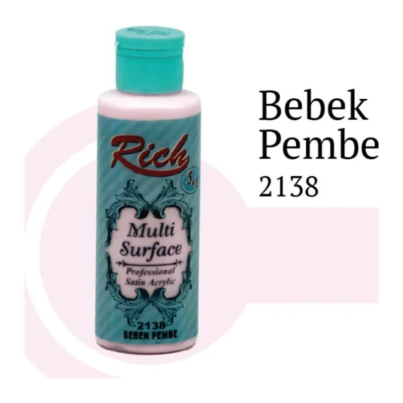 Riculti Surface 2138 Bebek Pembe Akrilik Boya 120 cc