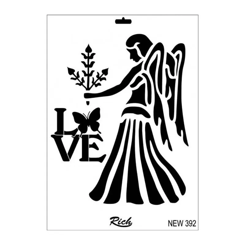 Rich New Seri N-392 Stencil 35x25 cm