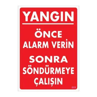 Yangın Nasıl Söndürülür Uyarı Levhası 25x35 KOD:869