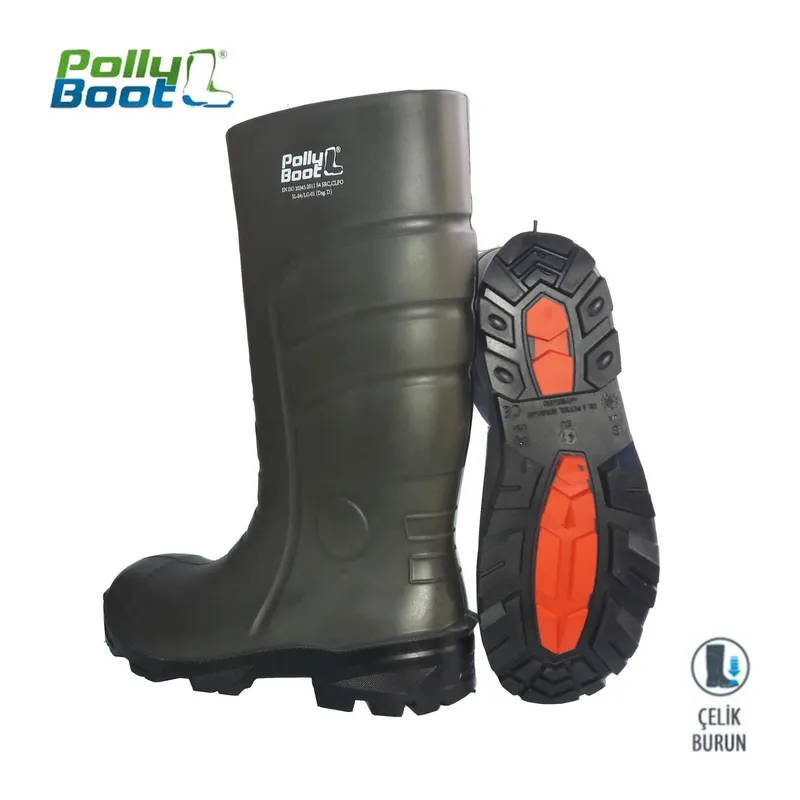 Pollyboot Vega 37 Numara Çelik Blu Çizme Poliüratan