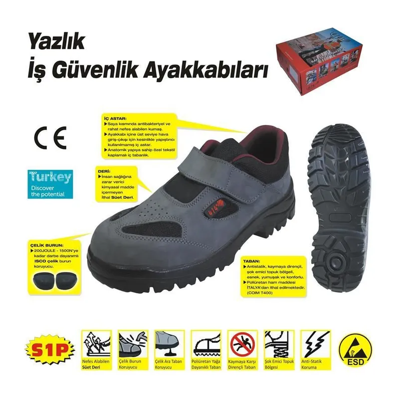 414 YAZLIK S1 42 No Çelik Blu Ayakkabı