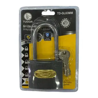 Tudor 63 mm Uzun Gri Asma Kilit