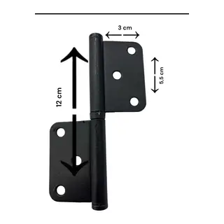 12 cm Siyah Yönsüz Cerman Menteşe