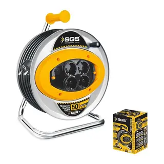 2113 50 Metre Metal Makaralı Uzatma Kablosu 3X2,5 Kablo