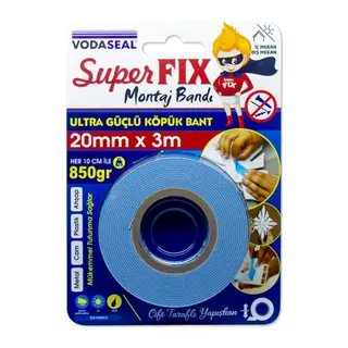 Süper Fix Çift Taraflı Montaj Bandı 20 mm 3 Metre