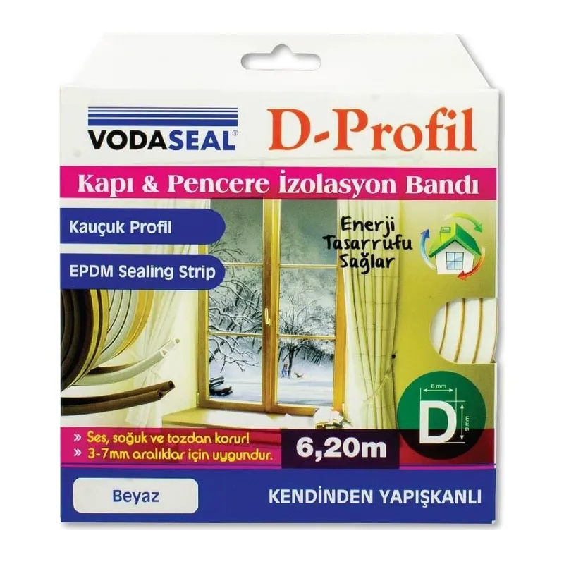 Kapı ve Pencere İzolasyon Bandı Beyaz 6,20 Metre