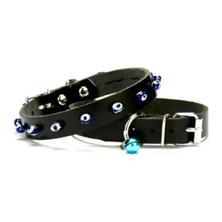 Nazar Boncuklu Kedi Ve Köpek Tasması 1x14-18 cm Siyah Xsmall