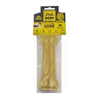 Deri Köpek Çiğneti Pres Kemik 1x15cm Natural