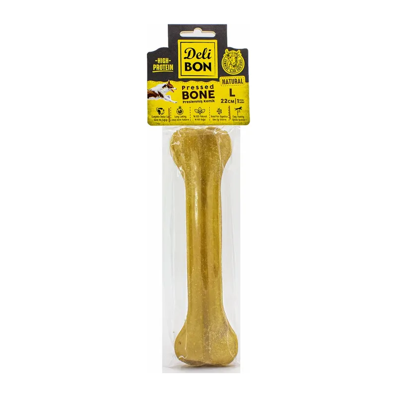 Deri Köpek Çiğneti Pres Kemik 1x22cm Natural