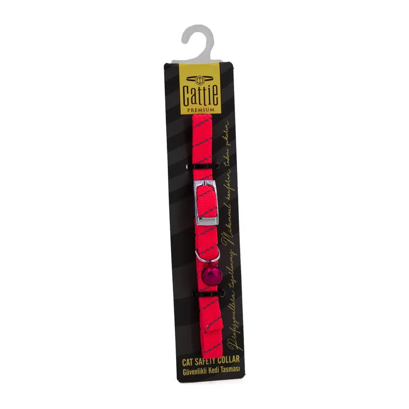 Ayarlanabilir Elastik Kedi Boyun Tasması 1 cm x 30 cm Pembe