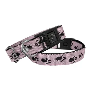 Köpek Tasması Patili Dokuma 2 cm - Min: 30 cm - Max: 50 cm Açık Pembe