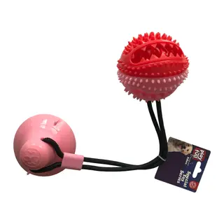 Yapışkanlı Ödül Hazneli Köpek Oyuncağı 7x9x54 Cm Pembe