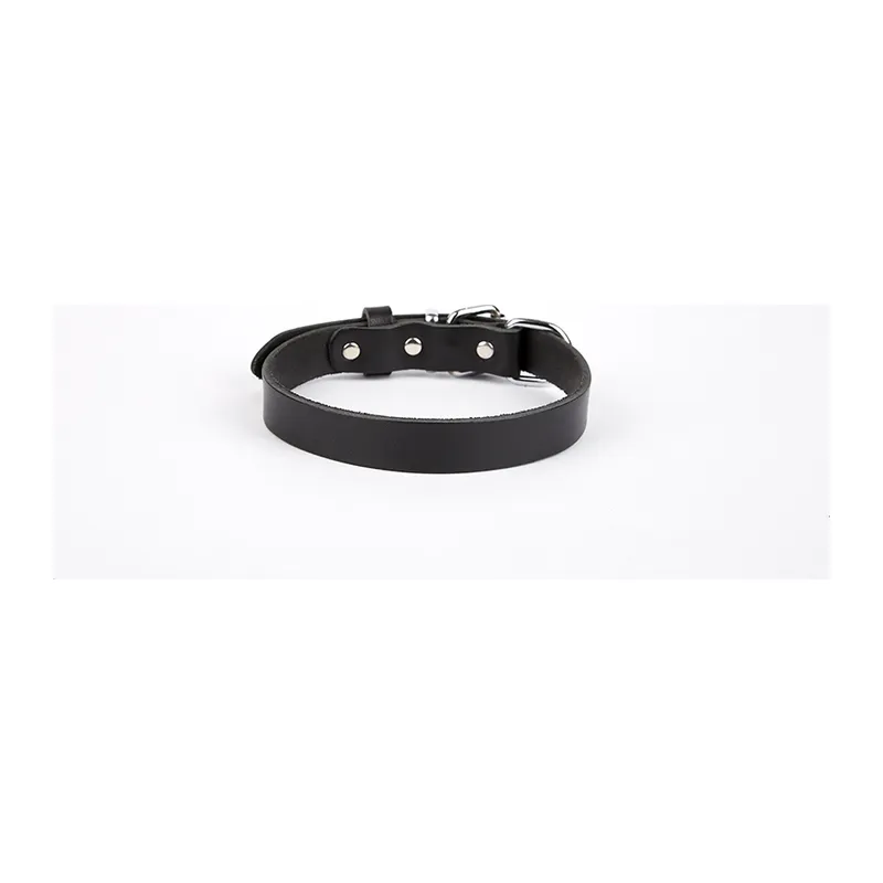 Deri El Yapımı Köpek Boyun Tasması 1,5x20-26 cm Siyah