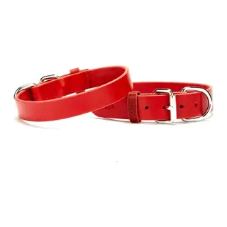 Deri El Yapımı Köpek Boyun Tasması 1,5x32-37 cm Kırmızı