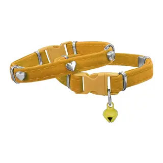 Kadife Kedi Boyun Tasması Kalpli 20-32 cm Sarı