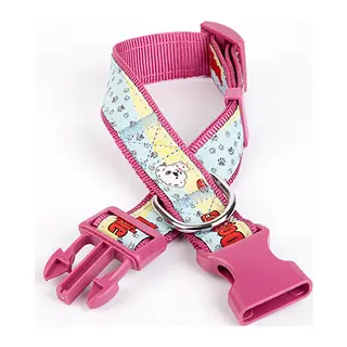 Pati Desenli Dokuma Köpek Boyun Tasması 3 cm x 36-60 cm Mor