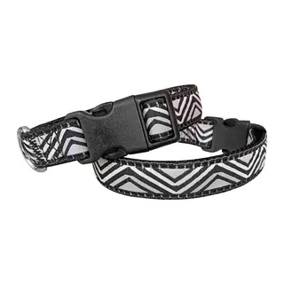 Daa Desenli Dokuma Köpek Boyun Tasması 1,5 cm x 27-40 cm Siyah