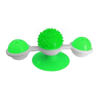 Vantuzlu Fırıldak Toplu Dönen Kedi Oyuncağı 8 cm-18 cm Yeşil