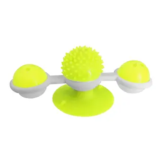 Vantuzlu Fırıldak Toplu Dönen Kedi Oyuncağı 8 cm-18 cm Sarı