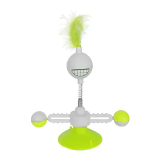 Vantuzlu Komik Dönen Kedi Oyuncağı 17 cm*18-30 cm Sarı