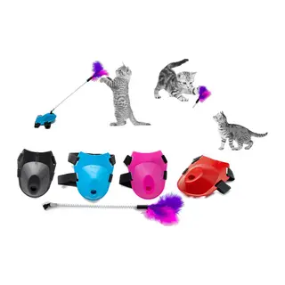 lü Yaylı Kedi Ayak Oltası Kedi Oyuncağı 9 cm-35 cm Kırmızı