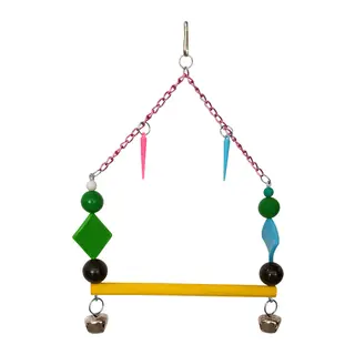 Renkli Boncuklu Zilli li Papağan Salıncağı 15-17.5 cm Renkli