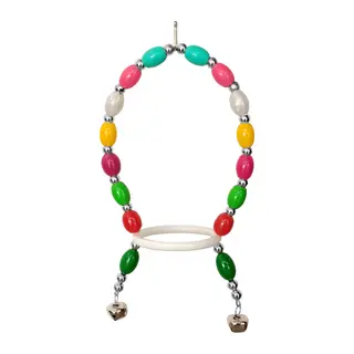 Renkli Boncuklu Oval Papağan Salıncağı 13-22 cm Renkli
