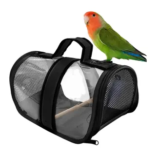 Tünekli Kuş Taşıma Çantası 20-30 cm Siyah