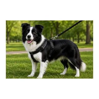 Gezdirme Kayışlı Dokuma Köpek Göğüs Tasma Seti 40*60-110 cm Siyah