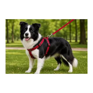 Gezdirme Kayışlı Dokuma Köpek Göğüs Tasma Seti 40*60-110 cm Kırmızı