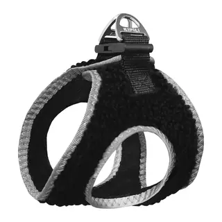 Üç Kilitli Kürklü Kedi Köpek Göğüs Tasması 20-24 cm -Small Siyah