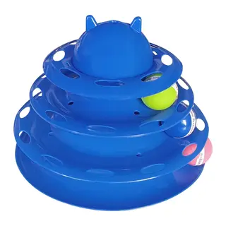 3 Katlı Kedi Oyuncağı Kedi Başlıklı Toplu Kule 18-23 cm Mi