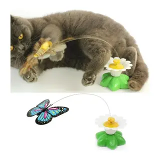 Hareketli Pilli Dönen Kelebek Kedi Oyuncağı 6 cm