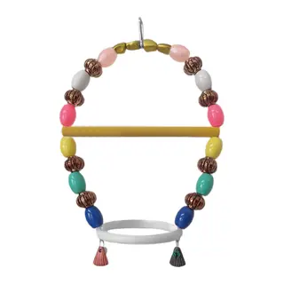 Renkli Boncuklu Oval Hlı Papağan Salıncağı 15 cm-23 cm