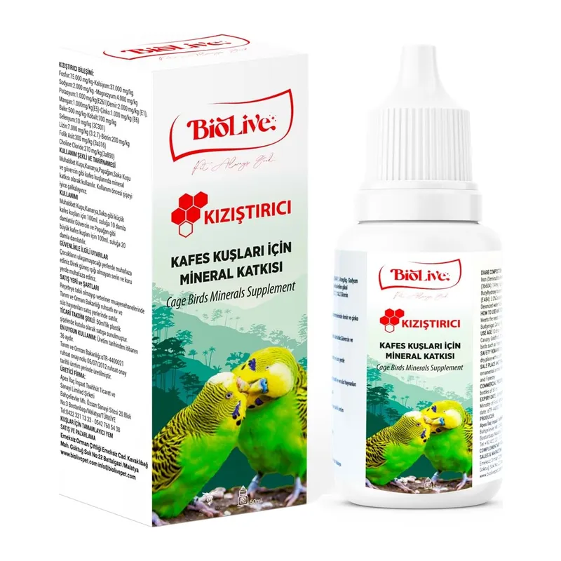 Biolive Kuşlar İçin Kızıştırıcı min 50ml