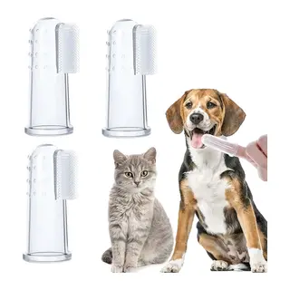 Kedi ve Köpek Parmak Diş Fırçası 5.5 cm Şeffaf